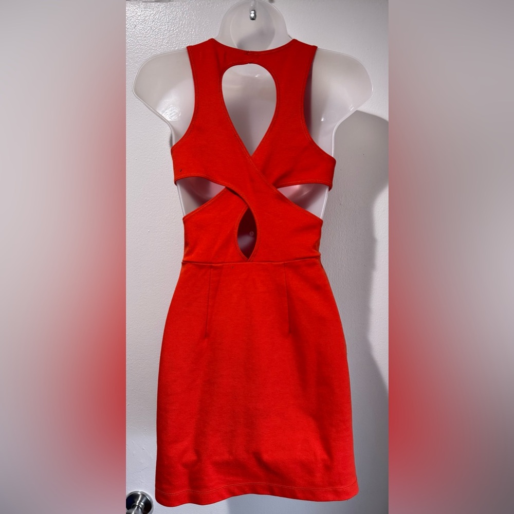 Urban Outfitters Silence Noise Orange Cutout Bodycon Mini Dress (Size S)
